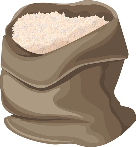 Open rice sack icon asian grain canvas pack Vector Image