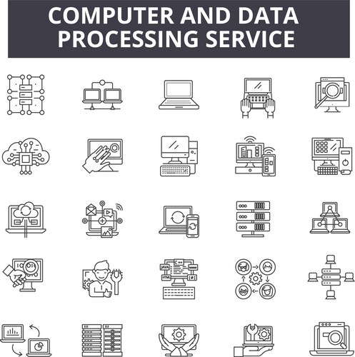 Processing Icons: Data & Systems – Royalty-Free Vector | VectorStock