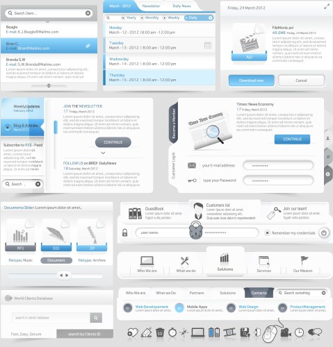 Website design menu navigation Royalty Free Vector Image