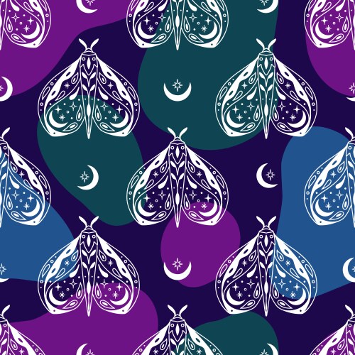 Seamless pattern with celestial whale Royalty Free Vector
