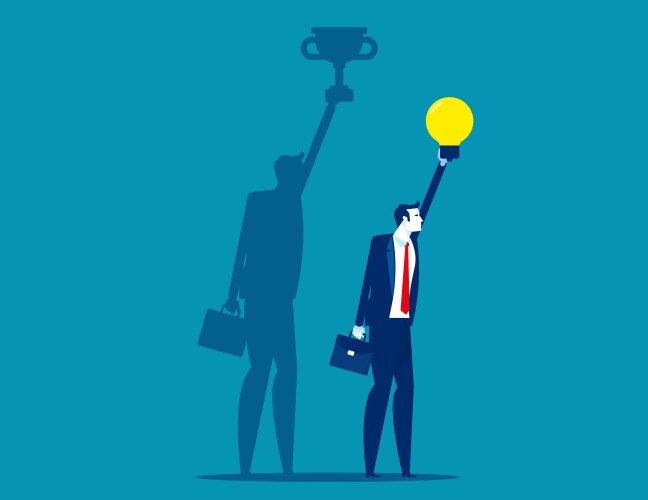 Businessman with his devil shadow Royalty Free Vector Image