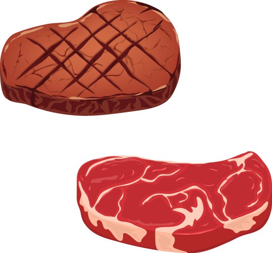 Beef steak detailed food drink cooking Royalty Free Vector