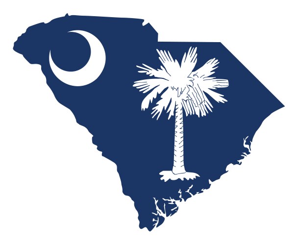 South Carolina State Flag Silhouette Vector Image