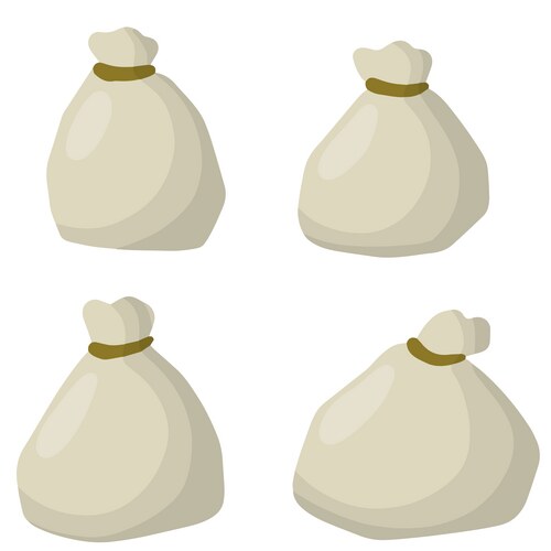 Canvas burlap bag cartoon flat Vector Image