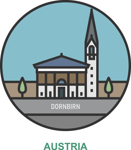 Dornbirn cities and towns in austria vector image