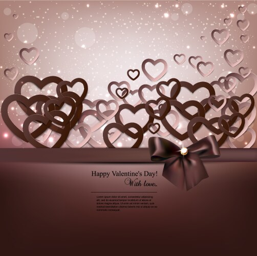 Elegant background with paper hearts and copy Vector Image