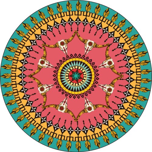 tribal round ornamental background vector