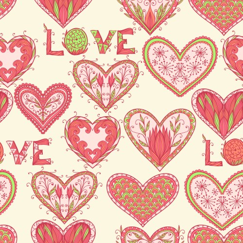 Hearts seamless pattern Royalty Free Vector Image