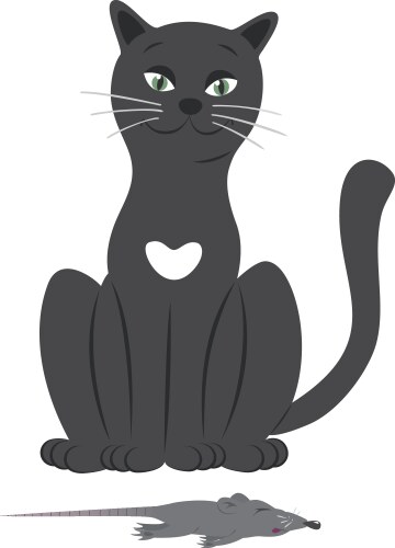 Cat and mouse vector image