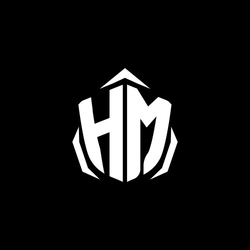 Mh logo monogram shield crown luxury design Vector Image