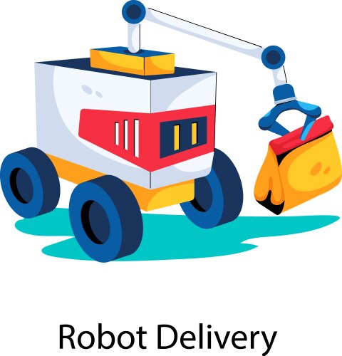 Robot delivery vector image