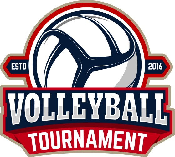 Volleyball Tournament Logo Template Vector Image