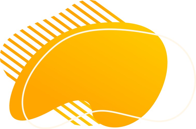 Abstract yellow shape with lines creating dynamic vector image