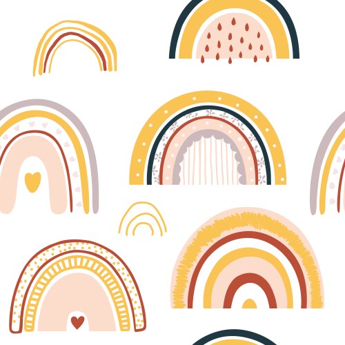 Seamless rainbow pattern on white background Vector Image