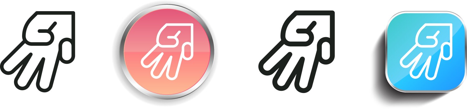 Hand signal icon thin linear regular and button vector image