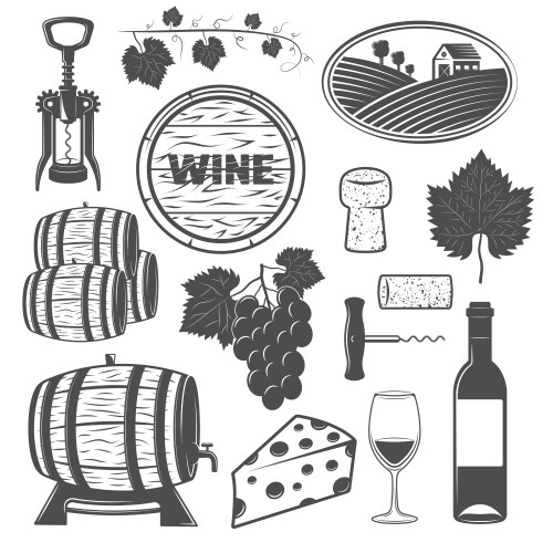 Wine winemaking and vineyard Royalty Free Vector Image