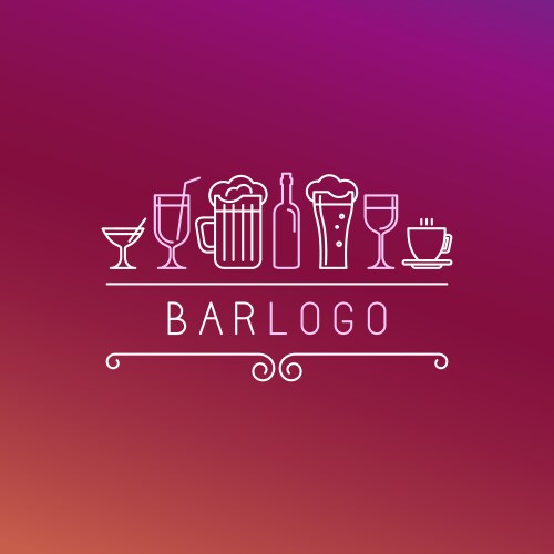 Elegant Wine & Drinks Logo Vector Image