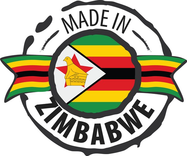 Zimbabwe flag on a white – Royalty-Free Vector | VectorStock