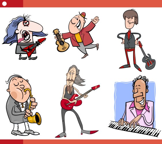 Musical instruments cartoon set Royalty Free Vector Image