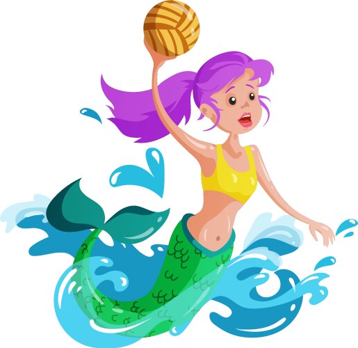Mermaid Water Polo Player Vector Image