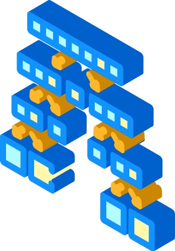 Quicksort algorithm isometric icon vector image