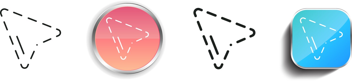 Cursor icon thin linear regular and button style vector image