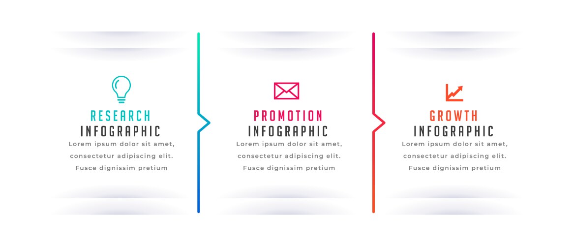 3 steps infographic circular process chart banner Vector Image