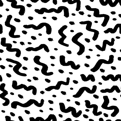 Retro memphis pattern - seamless background black Vector Image
