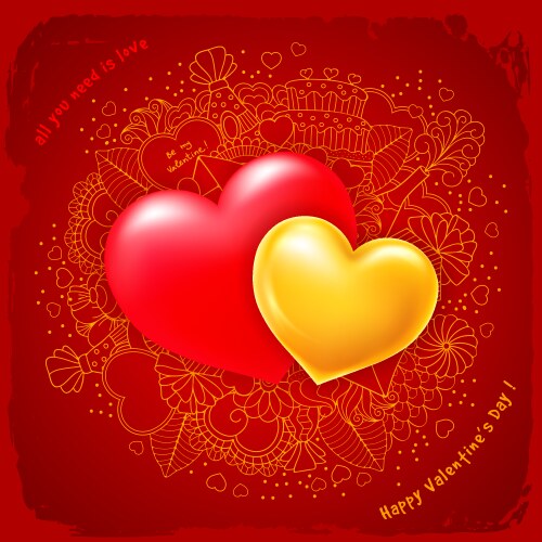 Two hearts Royalty Free Vector Image - VectorStock
