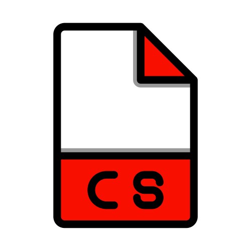 cs file type format icon extension document files vector image