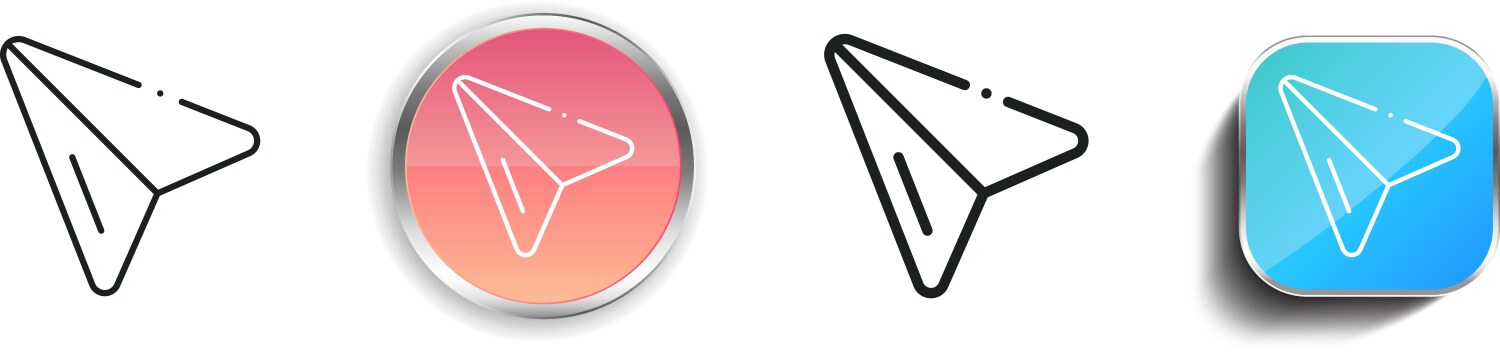 Cursor icon thin linear regular and button style vector image