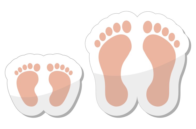 footprint icon - baby child and adult vector