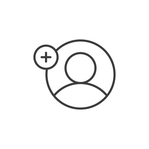 User add icon set creare new account symbol Vector Image
