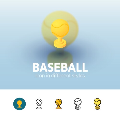 baseball icon in different style vector image