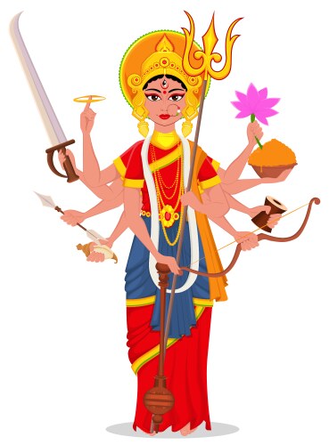 Maa Durga Dussehra Celebration Vector Image