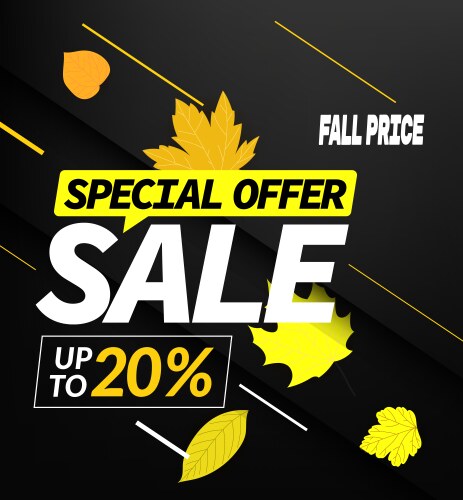 autumn sale special offer up to 20 discount banner vector image