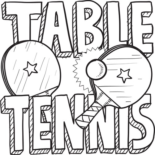 Cartoon Table Tennis Illustration Vector Image