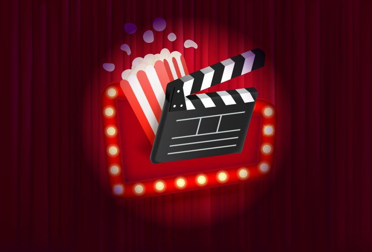 Cinema promo banner template vector image