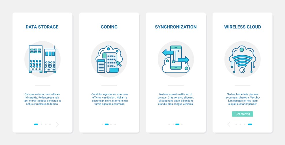 Cloud data storage transfer sync service ux ui vector image