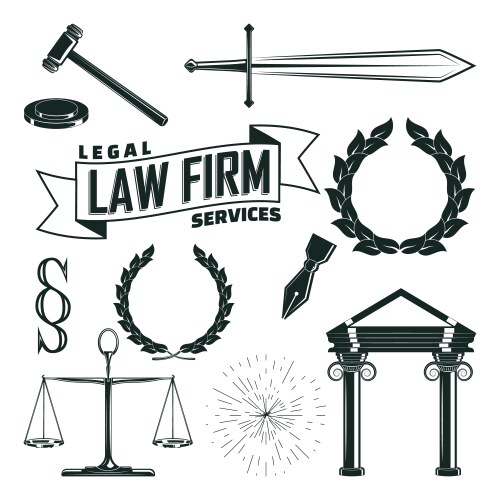 elements for lawyer logo design vector