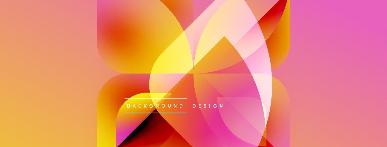 Abstract colorful shapes overlap creating dynamic vector image