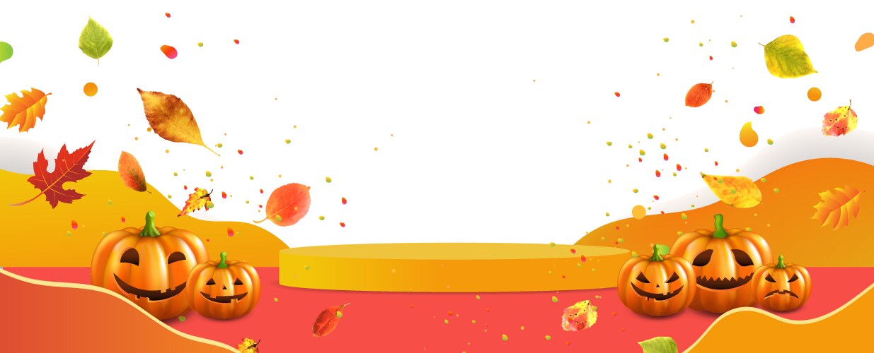 Summer banner border with autumn leaves Royalty Free Vector