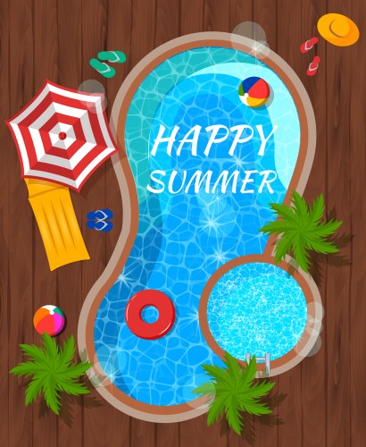 Top view relax swimming pool Royalty Free Vector Image