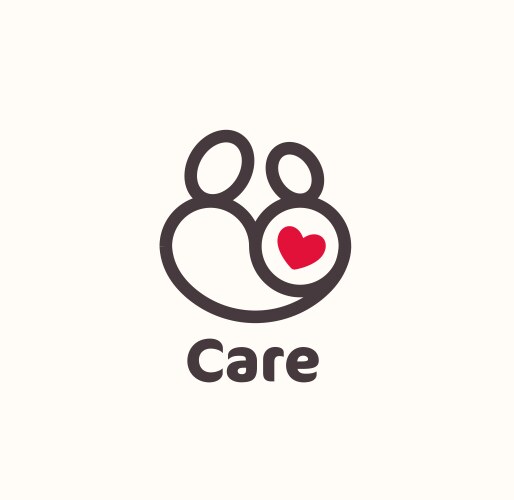 Mother and Baby Heart Logo Concept Vector Image