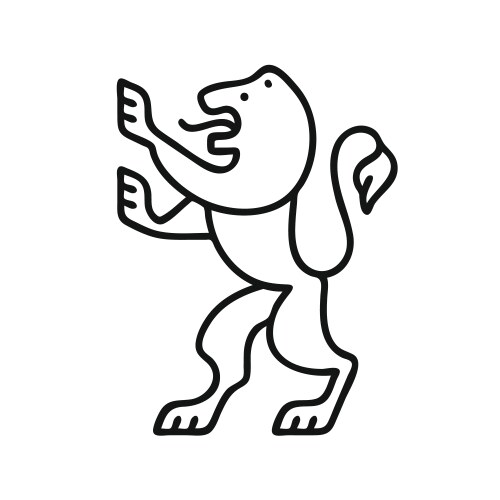 Heraldic Lion Icon - Coat of Arms Vector Image