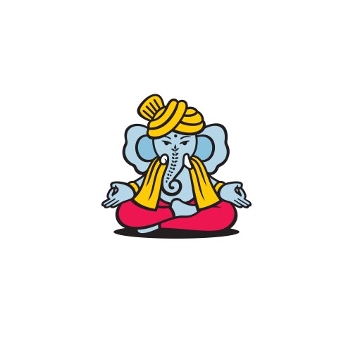 Hindu God Ganesha - Hand Drawn Icon Vector Image
