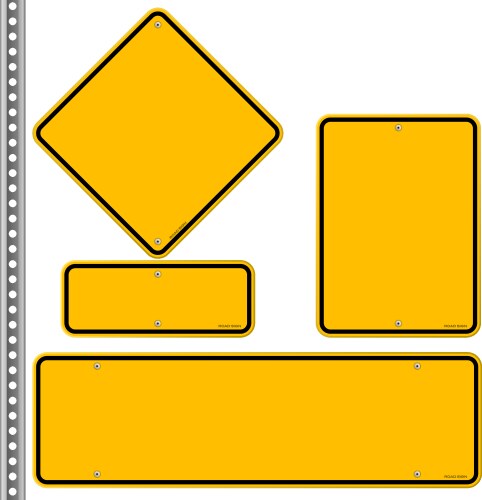 Caution yellow sign Royalty Free Vector Image - VectorStock
