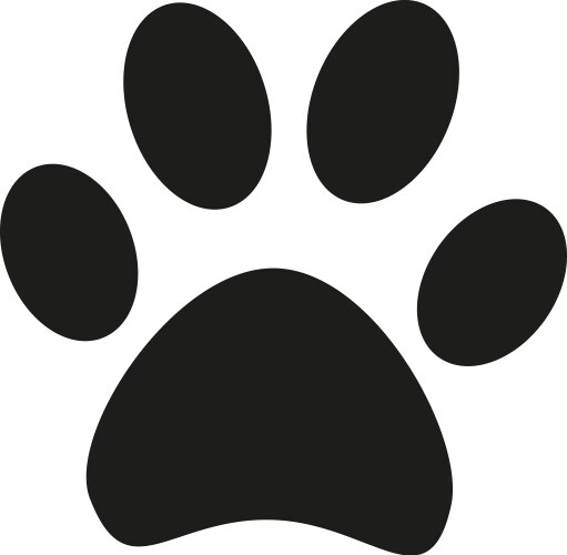 Cat Paw Print Silhouette Vector Image