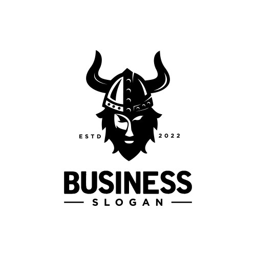 Viking head mascot emblem or badge logo Vector Image