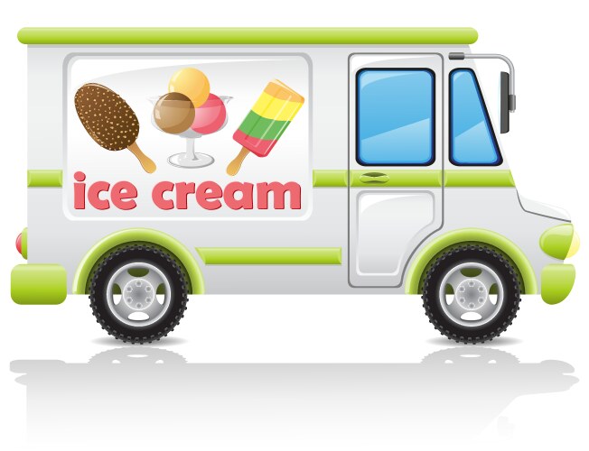 Cotton candy food truck isolated van Royalty Free Vector
